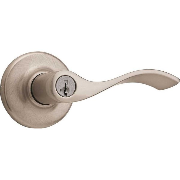 Kwikset SmartKey Security Balboa Entry Lever, Satin Nickel 405BL 15 SMT 6AL RCS V1